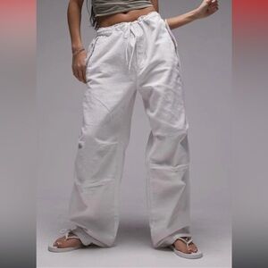 TopShop Oversized White Parachute Pants